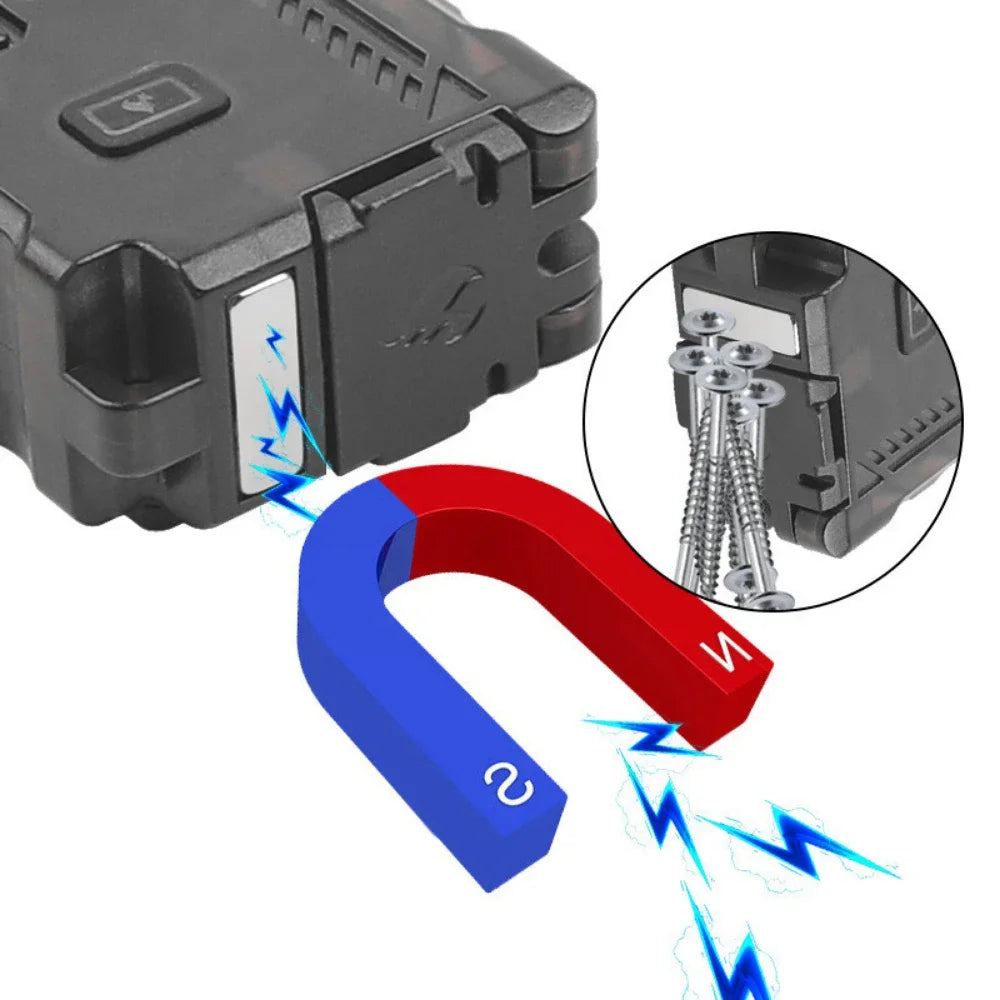 Portable Mini Work Light Pocket Small Type-C USB Rechargeable Flashlight with Magnet Clip 8 Modes Red/Yellow/Blue/White Light Oasis Select