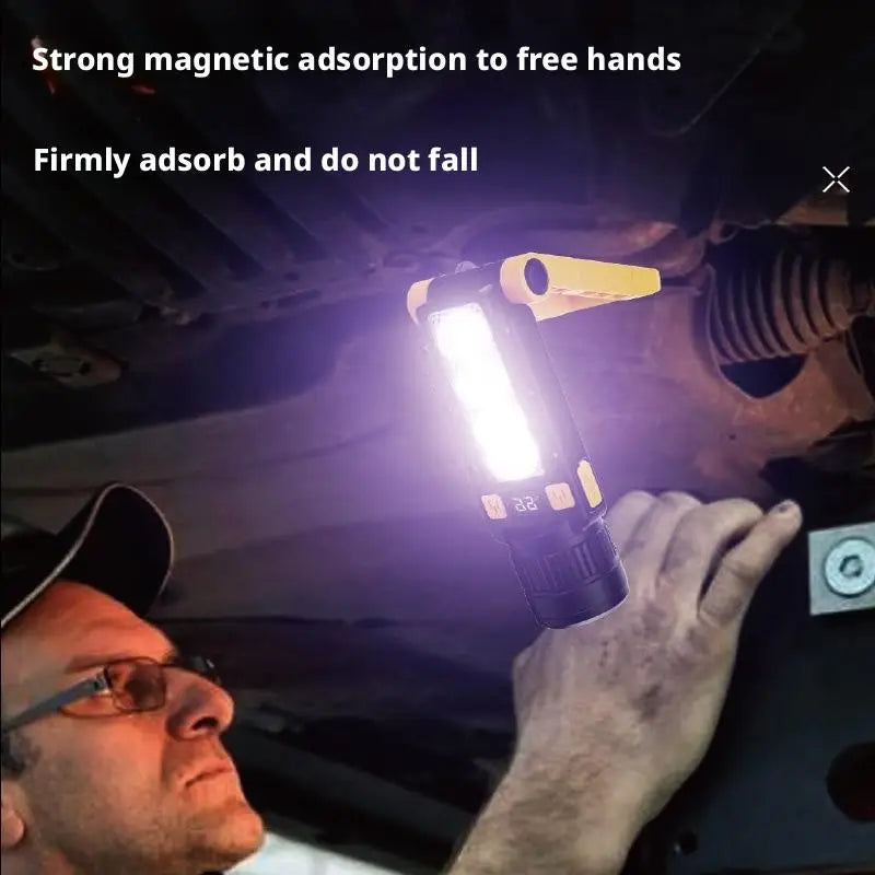 Multi-Purpose Outdoor Flashlight with Magnetic Emergency Lighting Purple Light Detection Work Light for Maintenance Oasis Select