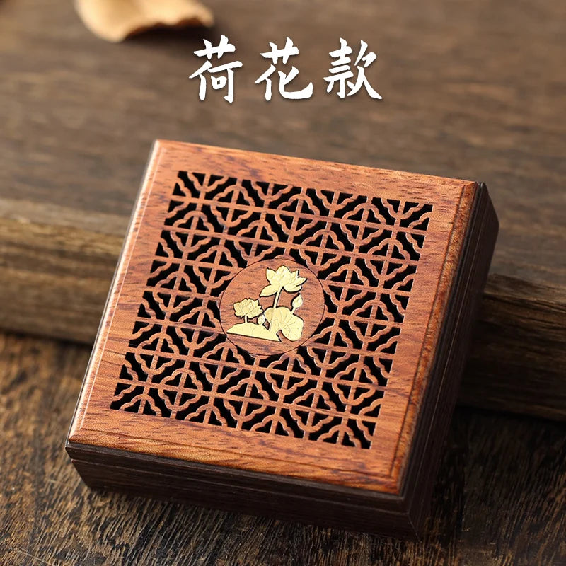Rosewood Incense Burner Wooden Square Plate Home Indoor Aromatherapy Stove Creative Zen Incense Sink Sandalwood Burner Oasis Select D