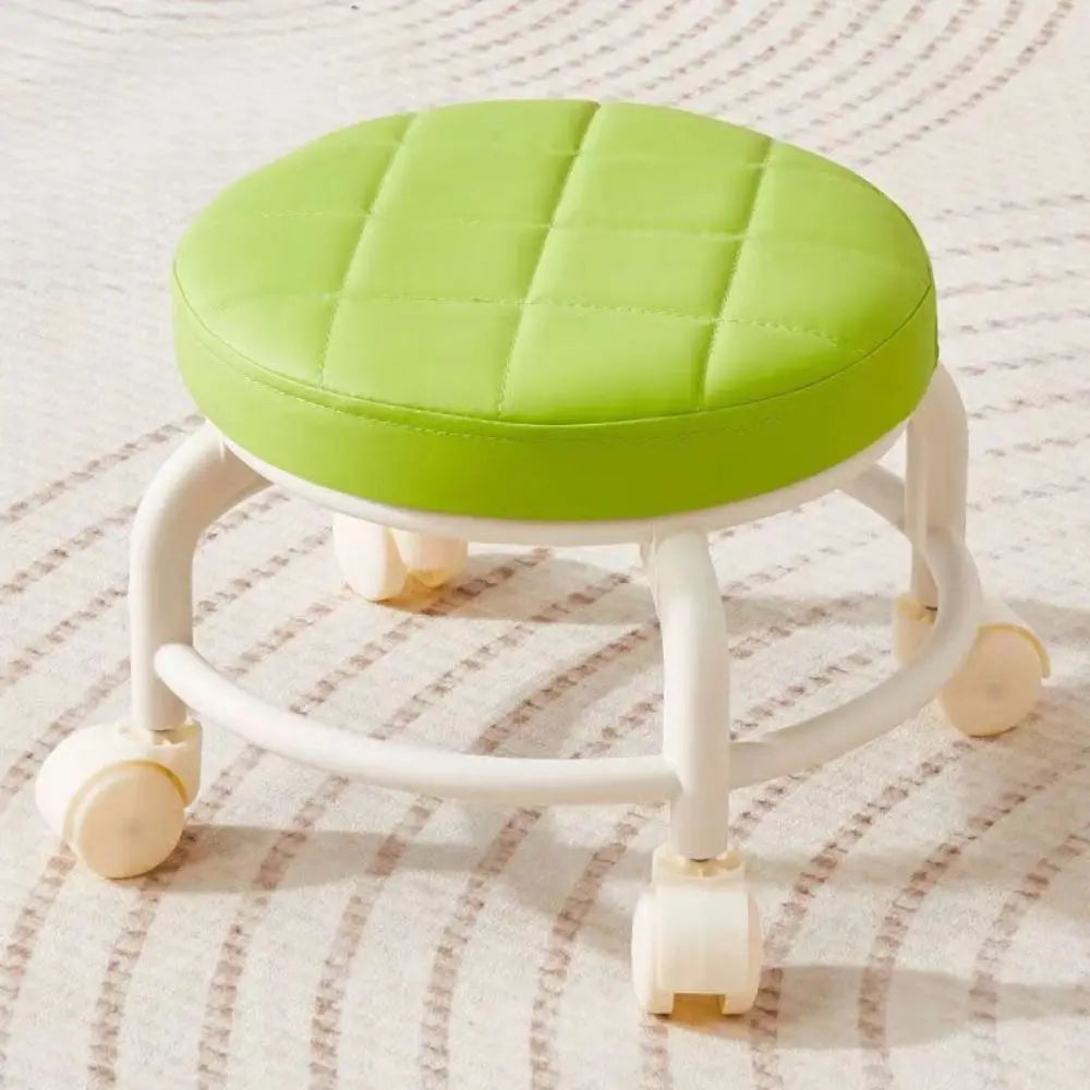 PU Leather Rolling Stool | 360° Swivel Wheels, 250 lb Capacity