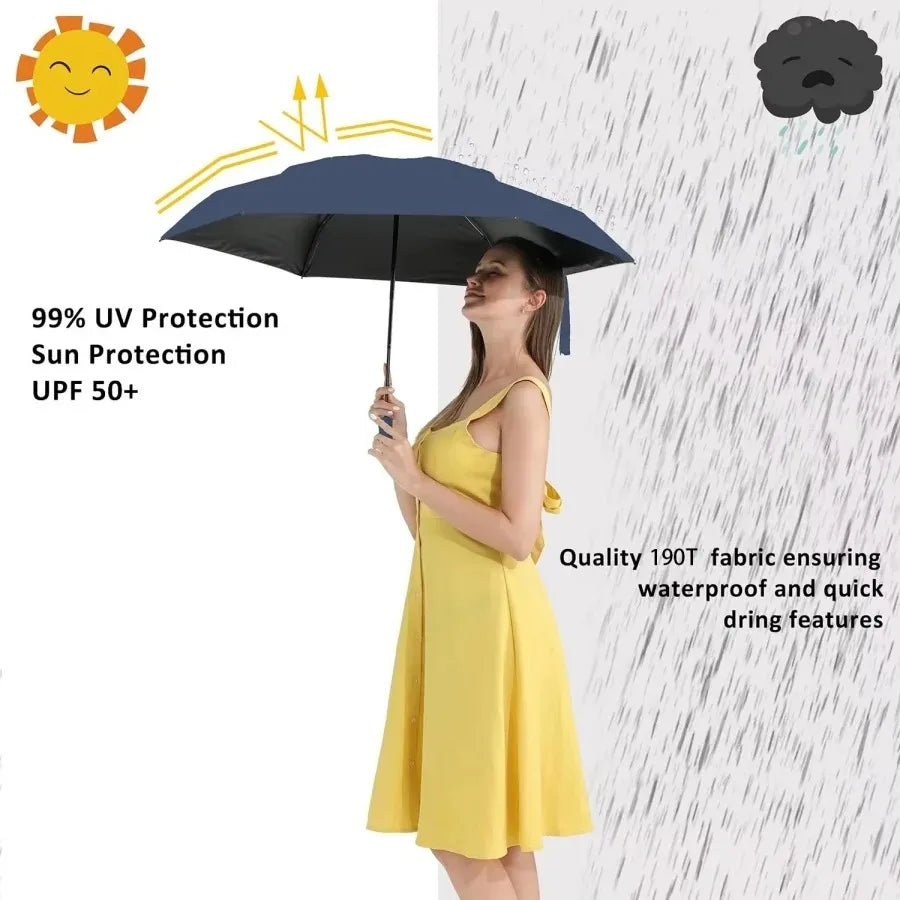 Auto Open Close Compact Travel Umbrella – UV & Rain Protection Compact Travel Umbrella Oasis Select