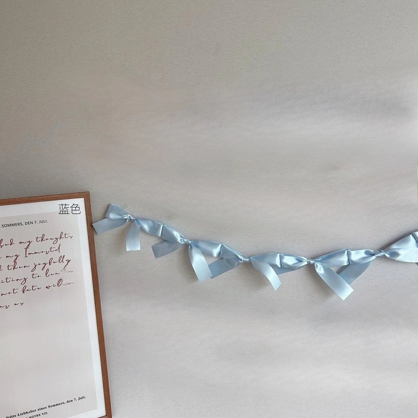 1.8M Pink White Blue Satin Bow Handmade Webbing Hanging Garlands for Birthday Wedding Party Girl Room Girly Heart Decorations Oasis Select Light blue