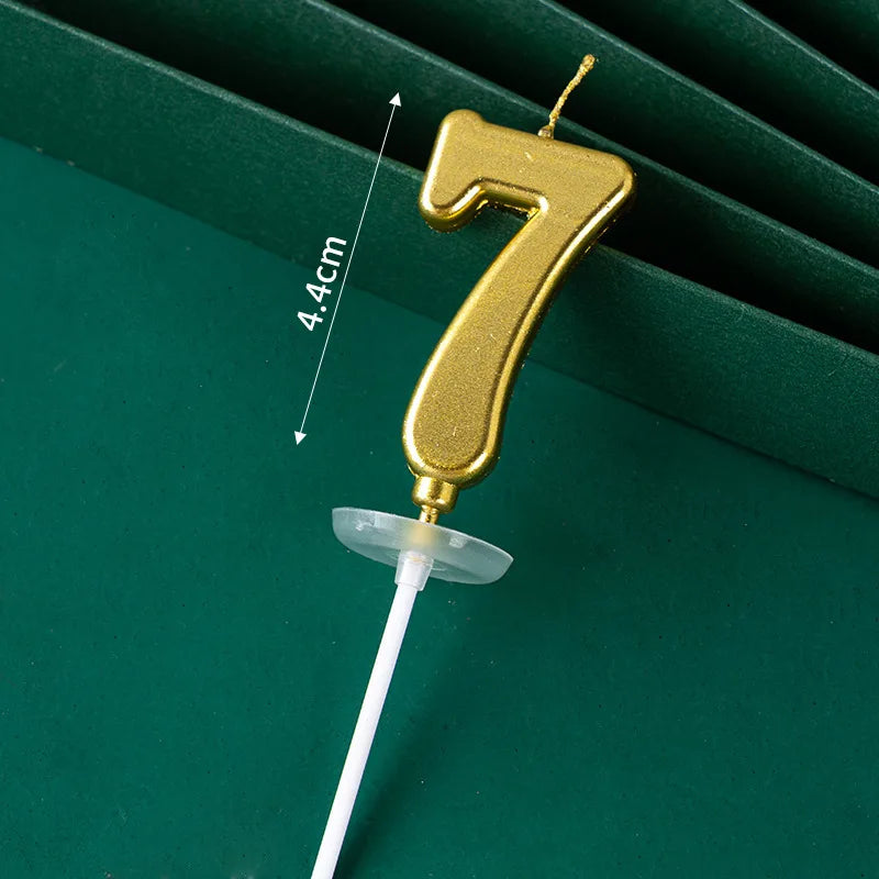 3D Gold Diamond Number Candles Large Birthday Cake Topper Wedding Anniversary Party Decorations for Home Celebration Supplies Oasis Select style B 7