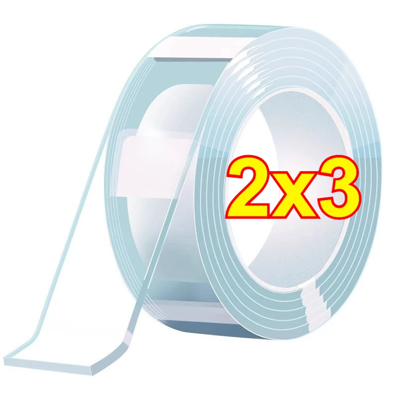 Nano Tape Transparent Double Sided Tape Waterproof Wall Stickers Reusable Heat Resistant Bathroom Home Decoration Tapes Oasis Select 2x3 Medium
