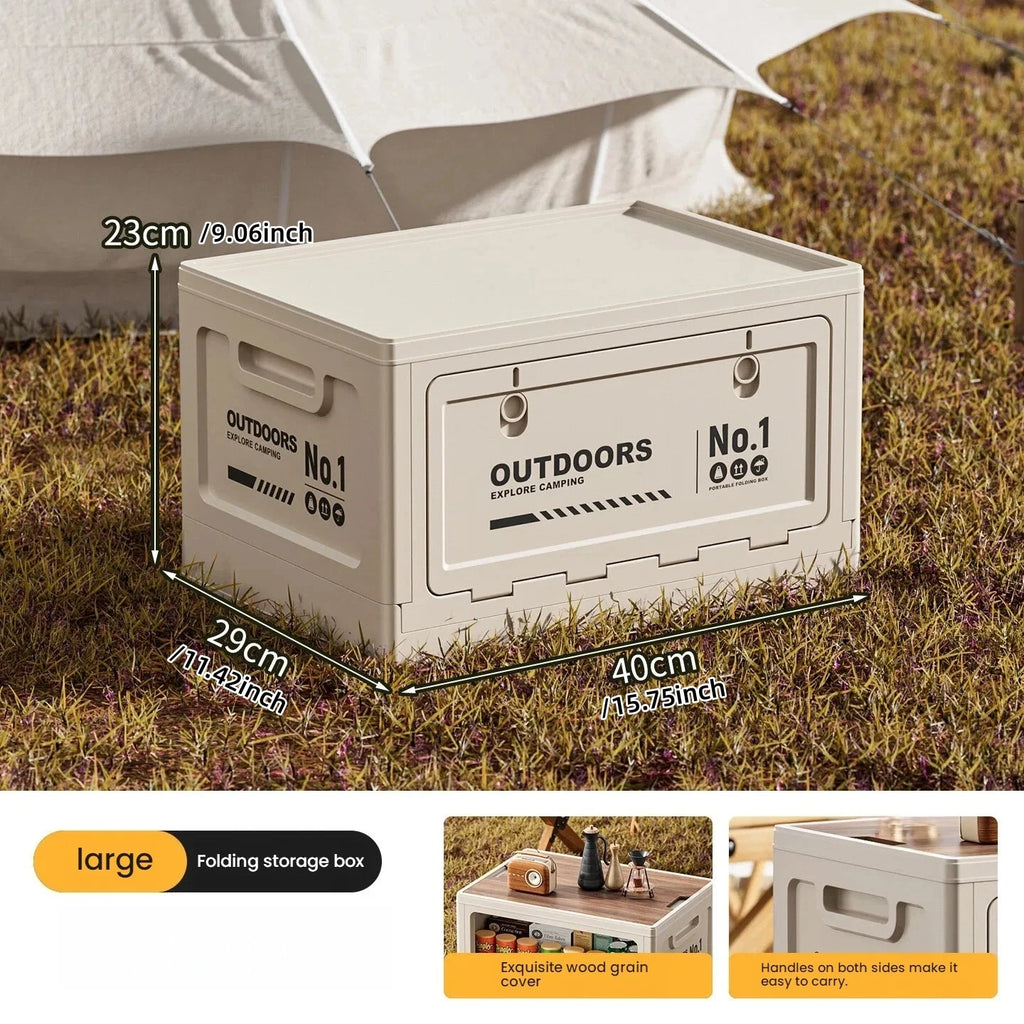 Rechargeable storage box, vehicle storage box, car trunk organizer box, large-capacity outdoor folding storage box Oasis Select White