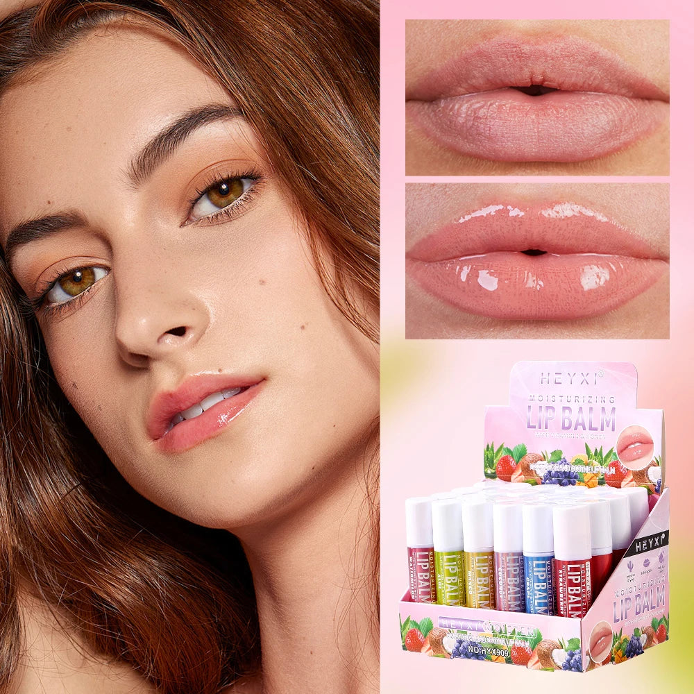 HEYXI 24-Piece Fruit Flavor Moisturizing Lip Balm Set Lip Balm Set Oasis Select