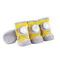 4Pcs/Set Fashion Breathable Button Dog Shoes Anti-slip Comfortable Dog Footwear Soft Sole Reflective Dogs Mesh Shoes Summer Oasis Select Yellow 7