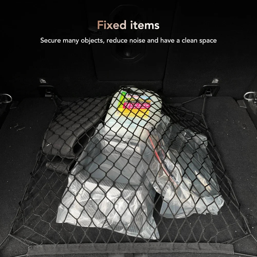 Nylon Car Rear Cargo Net - Trunk Storage Organizer for Audi A1-A8 Q2-Q7 TT S Series, Heavy Duty Mesh Net for Vehicle Boot Oasis Select