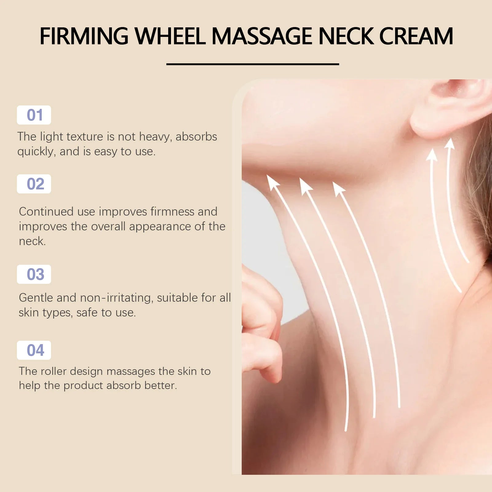 Hoygi Neck Firming Roller Cream – Lift, Hydrate & Anti-Aging