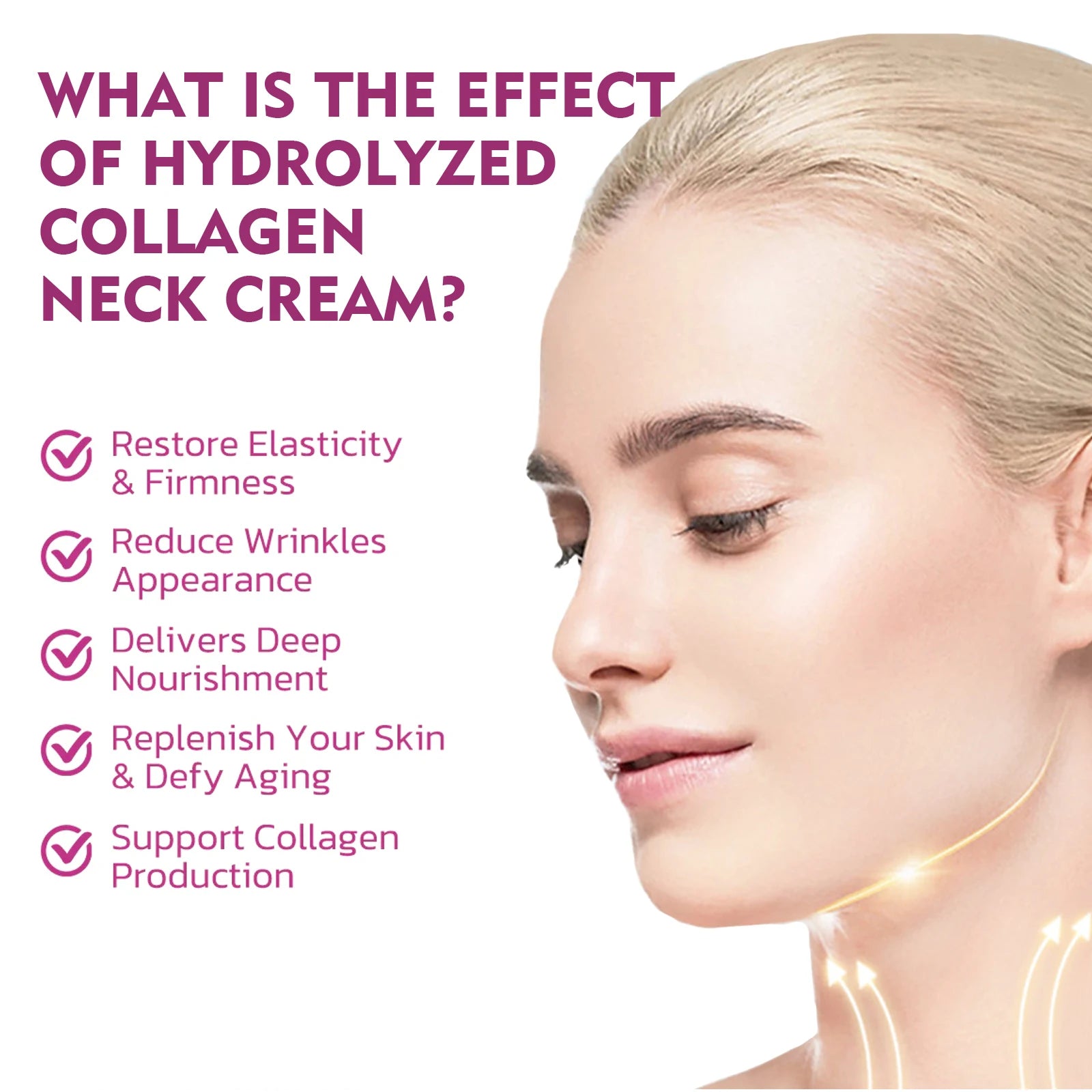 Hydrolyzed Collagen Neck Cream Firming Delaying Aging Increase Skin Elasticity Reduce Fine Lines Moisturizing Neck Care Lotion Oasis Select