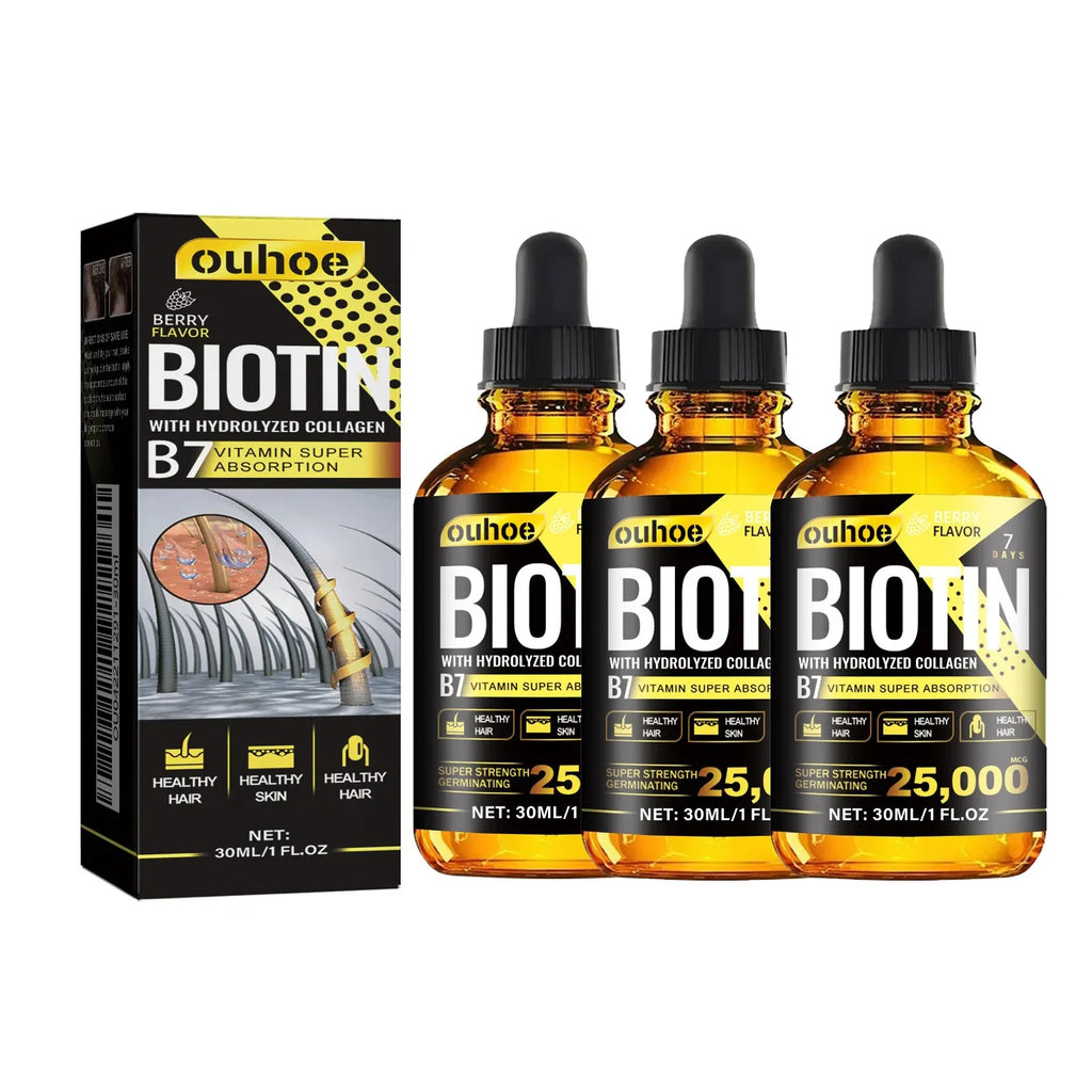 Collagen B7 Vitamin Hair Growth Essential Oil Prevent Hair Loss And Nourish With Essential Oil Scalp Treatment Set For Men Women Oasis Select 3pcs