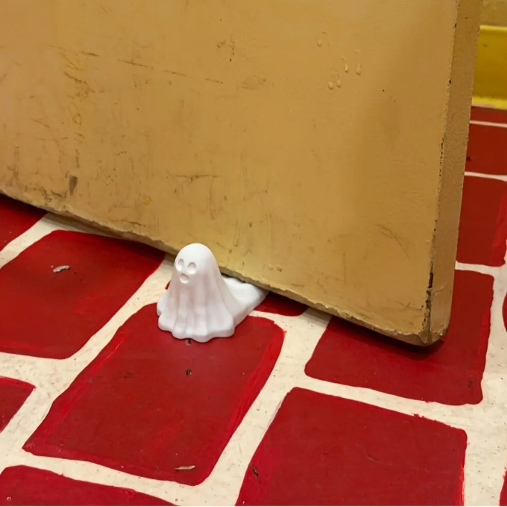 Cute Ghost Door Stopper 3DPrinted Cute Spooky Door Gap Ghost Figurine Halloween Decor Gothic Home Desktop Ornament Creative Gift Oasis Select
