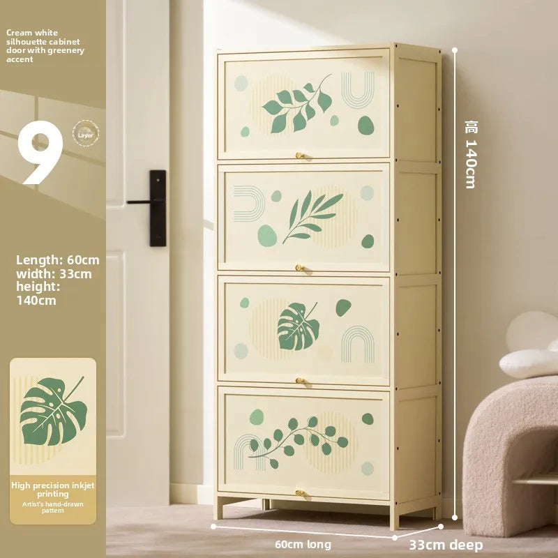 Household shoe cabinet against the wall, dust cabinet, floor storage cabinet, locker, simple shoe rack, storage cabinet Oasis Select Nine floors 60