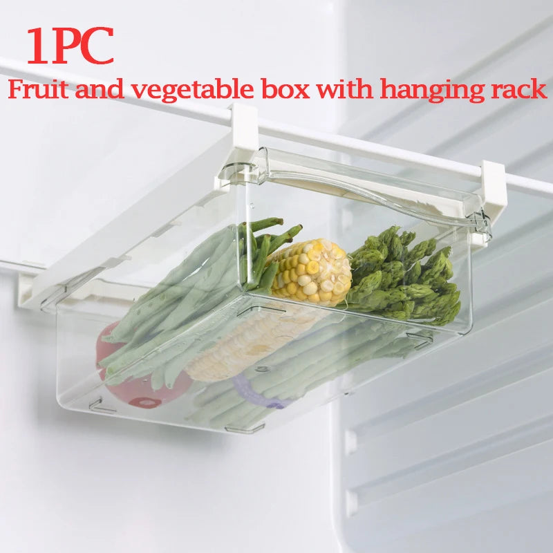 Clear Fridge Organizer Drawer – Slide Under Shelf Storage Box Fridge Drawer Organizer Oasis Select 1PC vegetable box