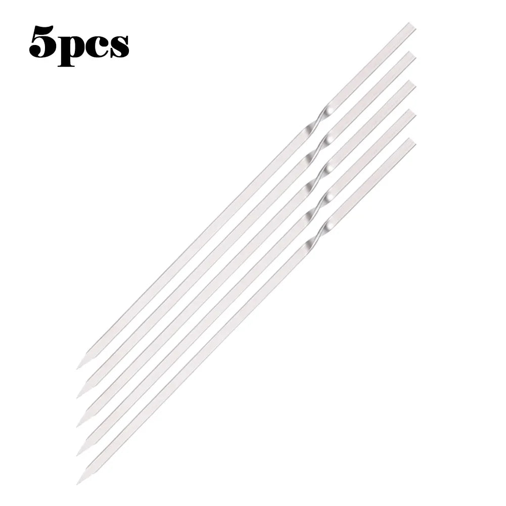 Part Barbecue Skewers Titanium Useful Professional 5PCS BBQ Barbecue Skewers Camping Functional Grilling Kabob Oasis Select 30cm