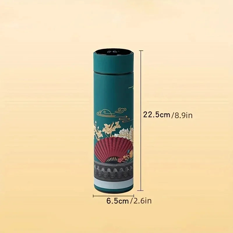 1pcs Retro Ethnic Trend Insulated Water Bottle Double Wall Insulated Cup Men's and Women's Portable Leak Proof Drinking Utensil Oasis Select