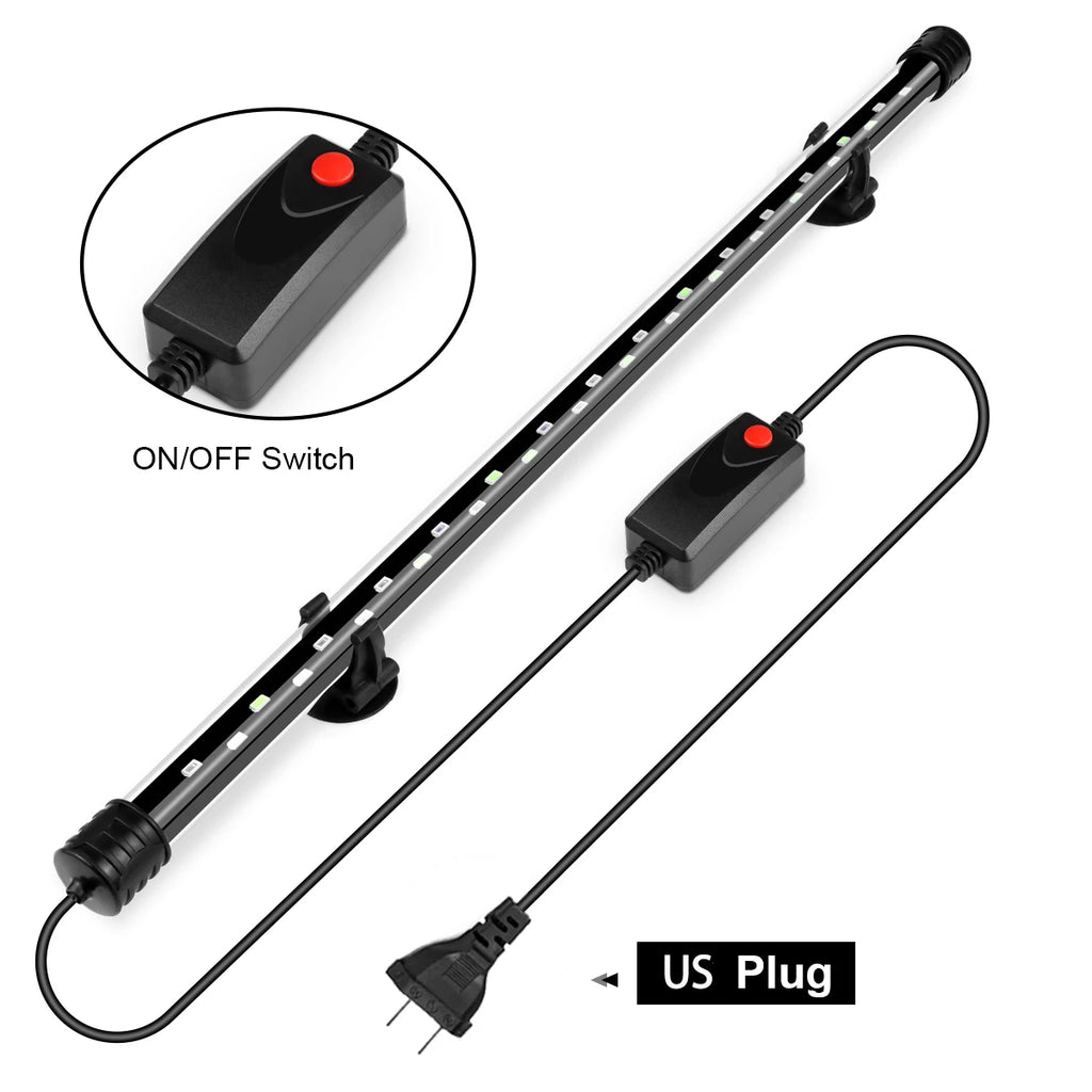 Waterproof Aquarium Lights Bar Underwater Submersible Lights RGB/Blue White 18-48CM LED Landscaping Decorative Lamp EU/US Plug Oasis Select