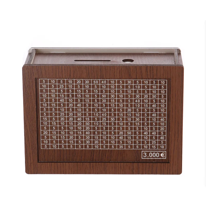 Wooden Money Box with Counter | Vintage Palace-Style Transparent Piggy Bank for Savings Oasis Select 3000 Euro