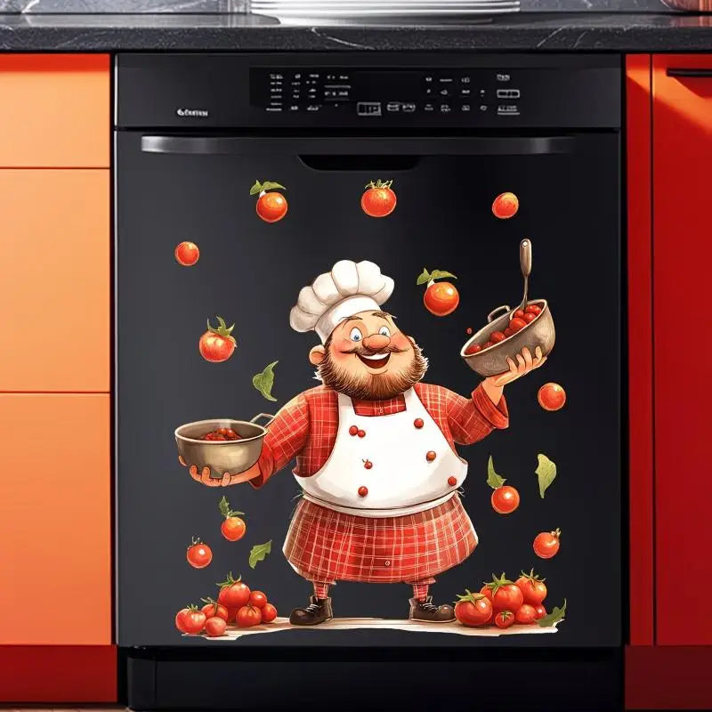 Chef Kitchen Stickers – Fun Removable PVC Appliance Decals