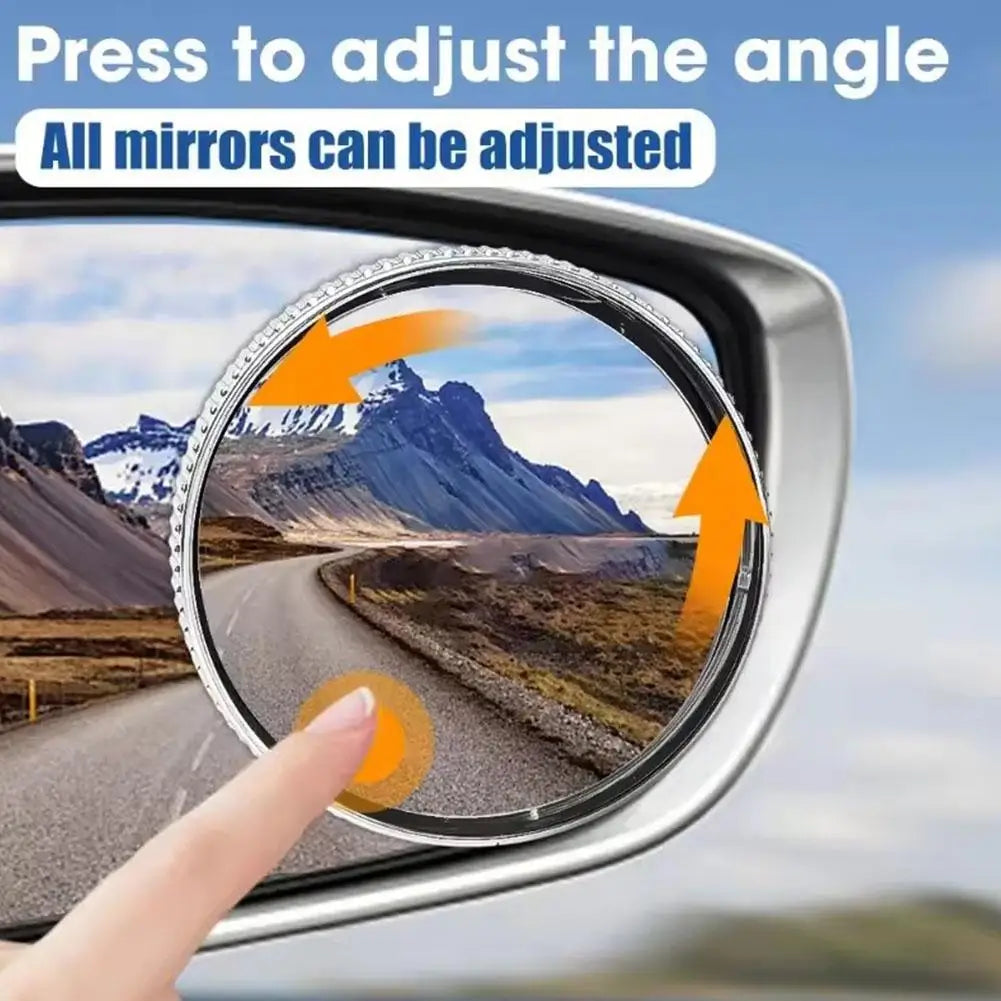 2Pc Car Blind Spot Rear View Mirror Wide Angle 360 Degree Adjustable Safety Driving Car Reverse Auxiliary Rearview Convex Mirror Oasis Select