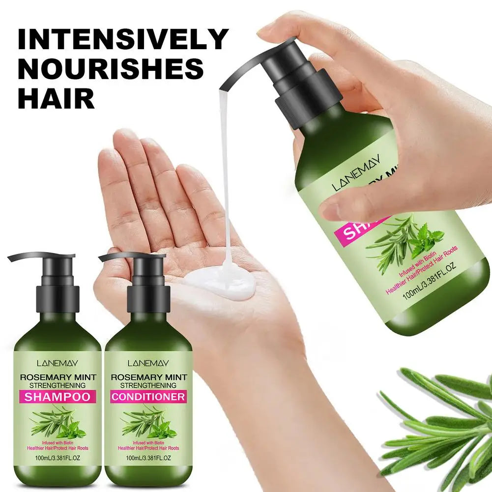 2/4PCS Rosemary Mint Strengthening Shampoo and Conditioner Set, Moisturizing with Rosemary Extract for Healthier, Stronger Hair Oasis Select