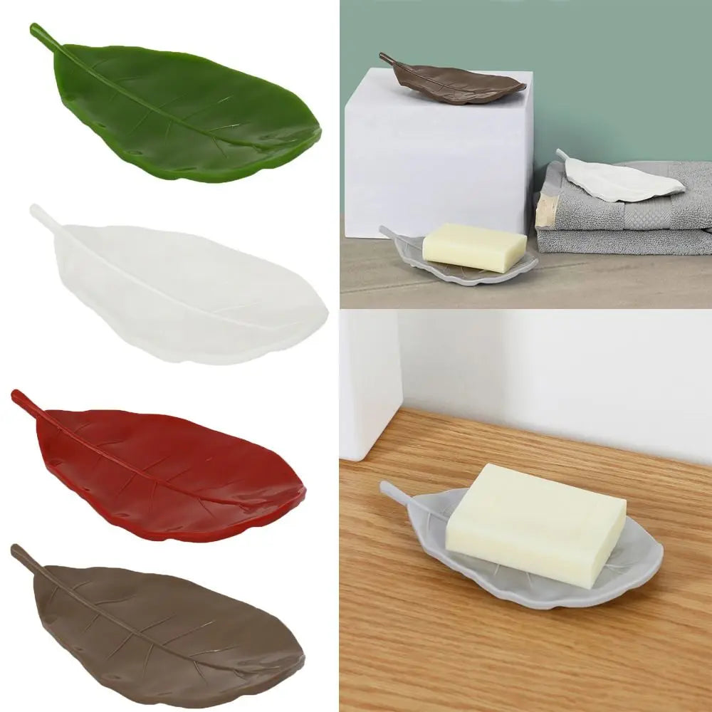 Creative Leaf Shape Soap Dish Storage Holder Stand Tray Fashion Soap Box Durable Storage Rack Bathroom Kitchen Sink Organizer Oasis Select