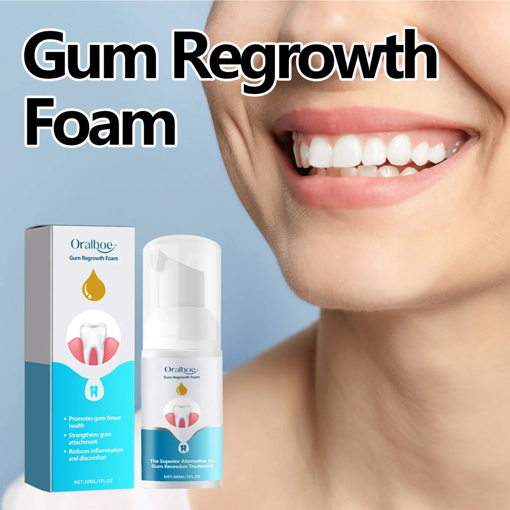 Gum Regrowth Foam Repair Gingival Remove Yellow Stain Relieve Dental Decay Whitening Teeth Oral Cleaning Protect Gum Care 30ml Oasis Select