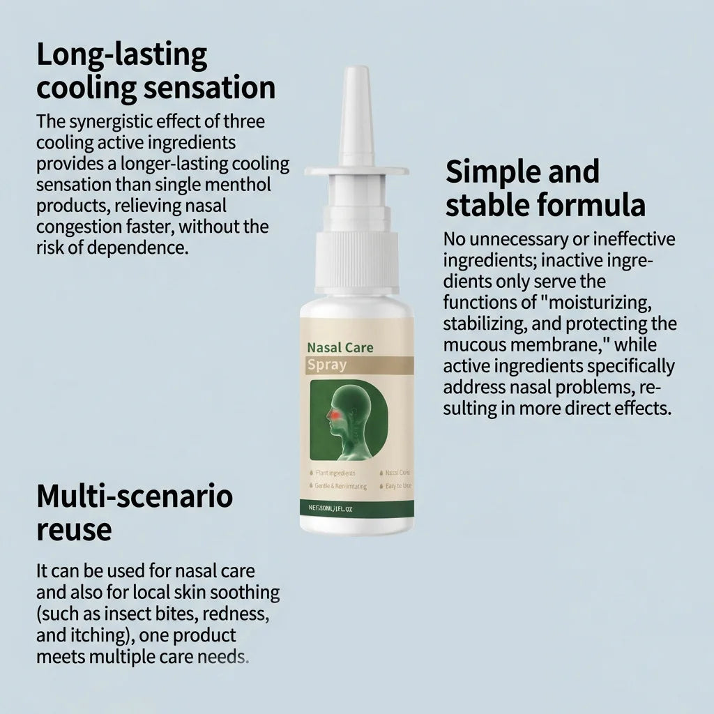Nasal Cleaning Spray Relieve Nasal Cavity Congestion Soothing Mucosa Remove Pollution Dirt Plant Formula Cleanse Nose Care Tool Oasis Select