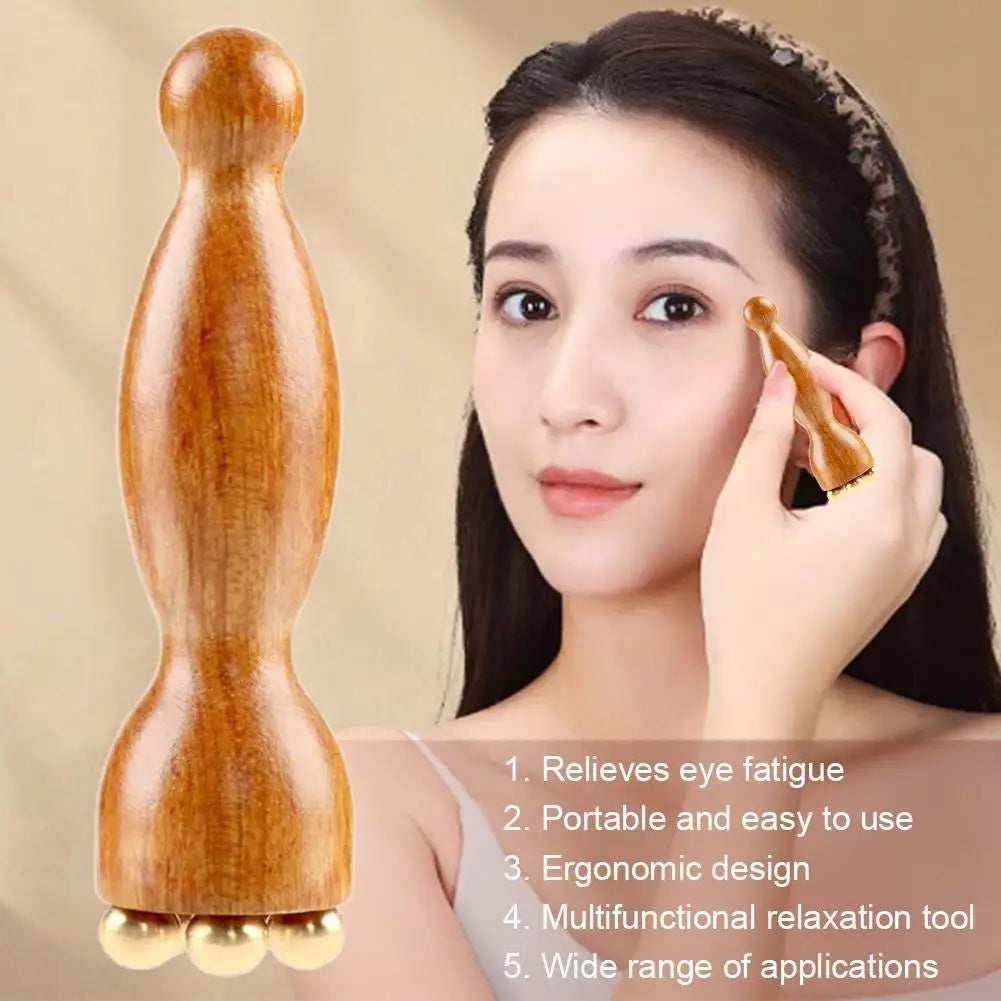 Lotus Seedpod Gua Sha Eye Massage Tool – Brass & Rosewood Eye Massage Tool Oasis Select