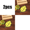 1/2/3/4Pcs Car Air Freshener Natural Scented Tea Paper Auto Hanging Vanilla Perfume Fragrance Leaf Shape Car Interior Oasis Select 2pcs-yellow
