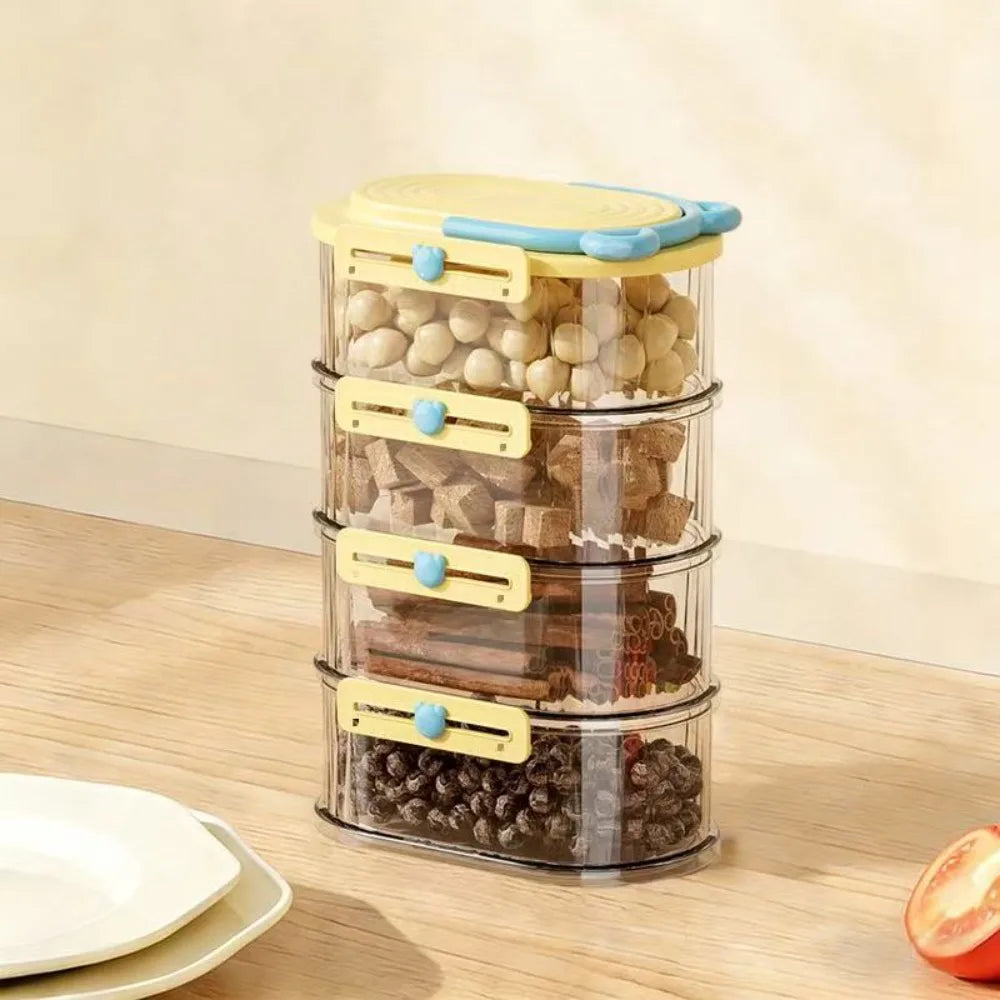Stackable Spice Storage Box | Moisture-Proof Snap-On Lid