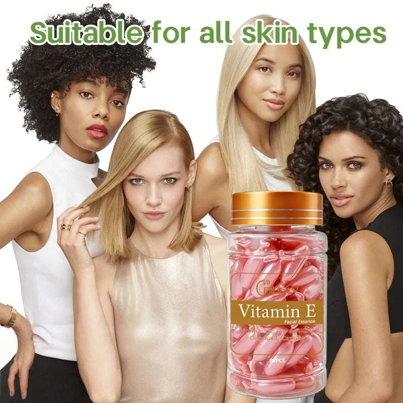 Vitamin E Facial Essence Capsules – 80pc Hydrating Face Oil Face Essence Capsules Oasis Select