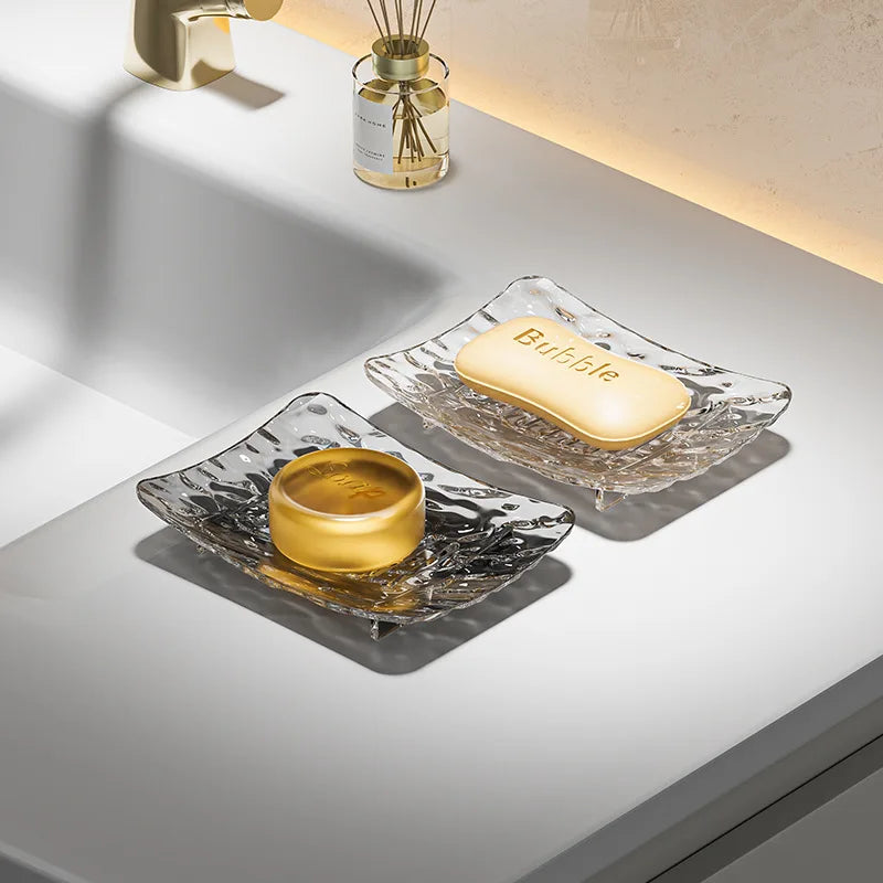 Wall-Mounted Glacier Pattern Soap Dish | Bathroom Soap Holder