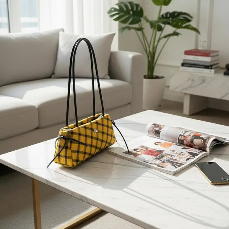 Womens Striped Large Capacity Tote Shoulder Bag Fashionable Handbag Suitable for Daily Office Commute Oasis Select