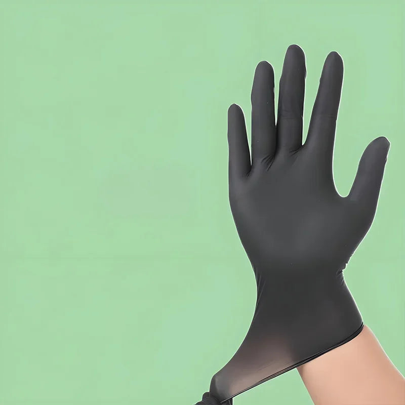 100PCSDisposable Nitrile Black Gloves - Tear-Resistant Durable, Ideal for Cooking Food Handling & Dough Kneading Oasis Select