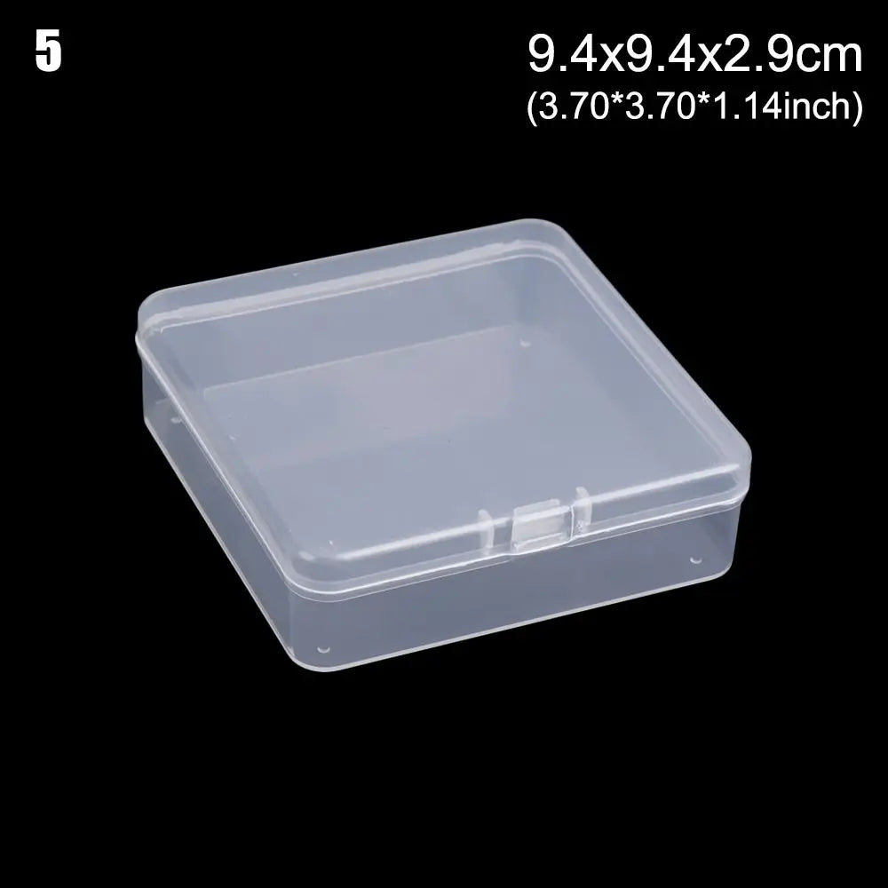 8Styles Plastic Storage Box Small Square Clear Black Box For Jewelry Diamond Embroidery Craft Bead Pill Home Storage Supply Oasis Select 9.4x9.4x2.9cm