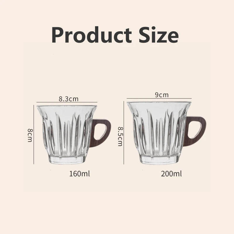 Glass Coffee Cup Set with Coaster, Milk Cup, Tea Cup, Latte Cup, for Cafes, Home Use, Restaurants, Coffee Bar Accessories Oasis Select