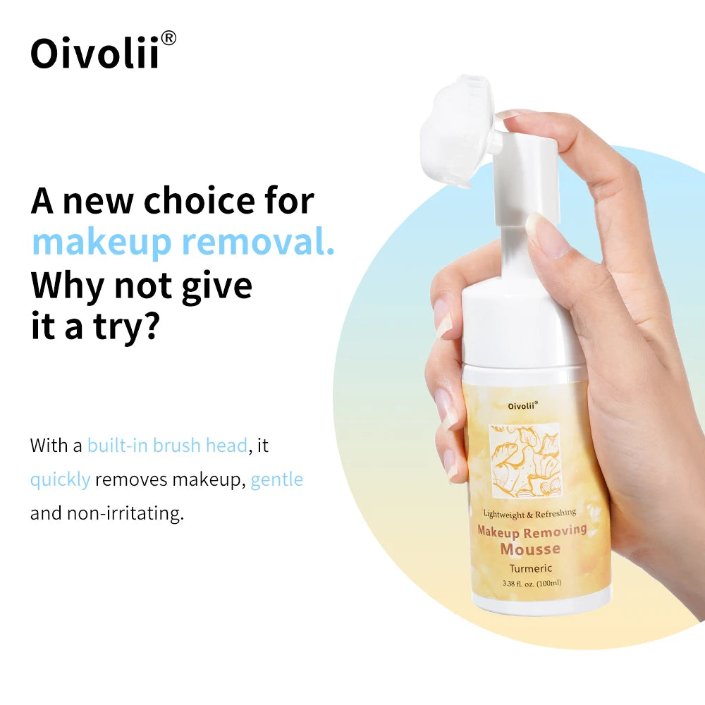 Turmeric Makeup Removing Mousse-Foaming Face Cleanser Gentle Daily Mousse With Turmeric – Helps Remove Impurities. Oasis Select
