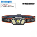 LED Induction Mini Strong Light Headlight Charging Work Light Waterproof Outdoor Multifunctional Camping Light Fishing Light Oasis Select Without sensor 1PC