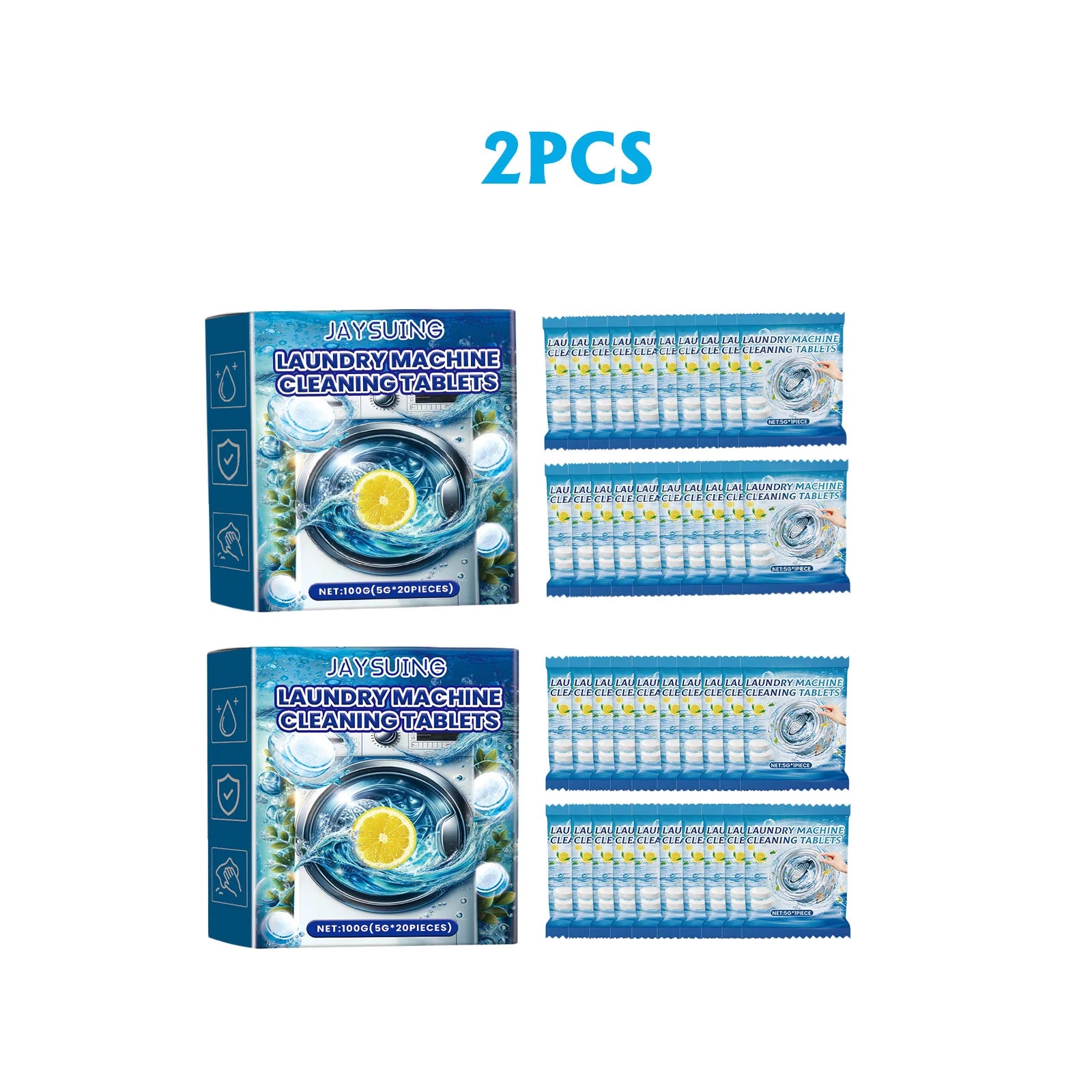 Jaysuing Washing Machine Stain Remover Effervescent Tablets Clean Odors Washing Machine Sink Depth Dirt Removal Cleaning Tablets Oasis Select 2 boxes