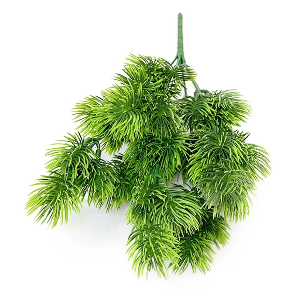 Green Artificial Pine Branches Desktop Ornament DIY Accessories Faux Pine Leaves Craft Fake Plant Fake Pine Home Decoration Oasis Select 3-A