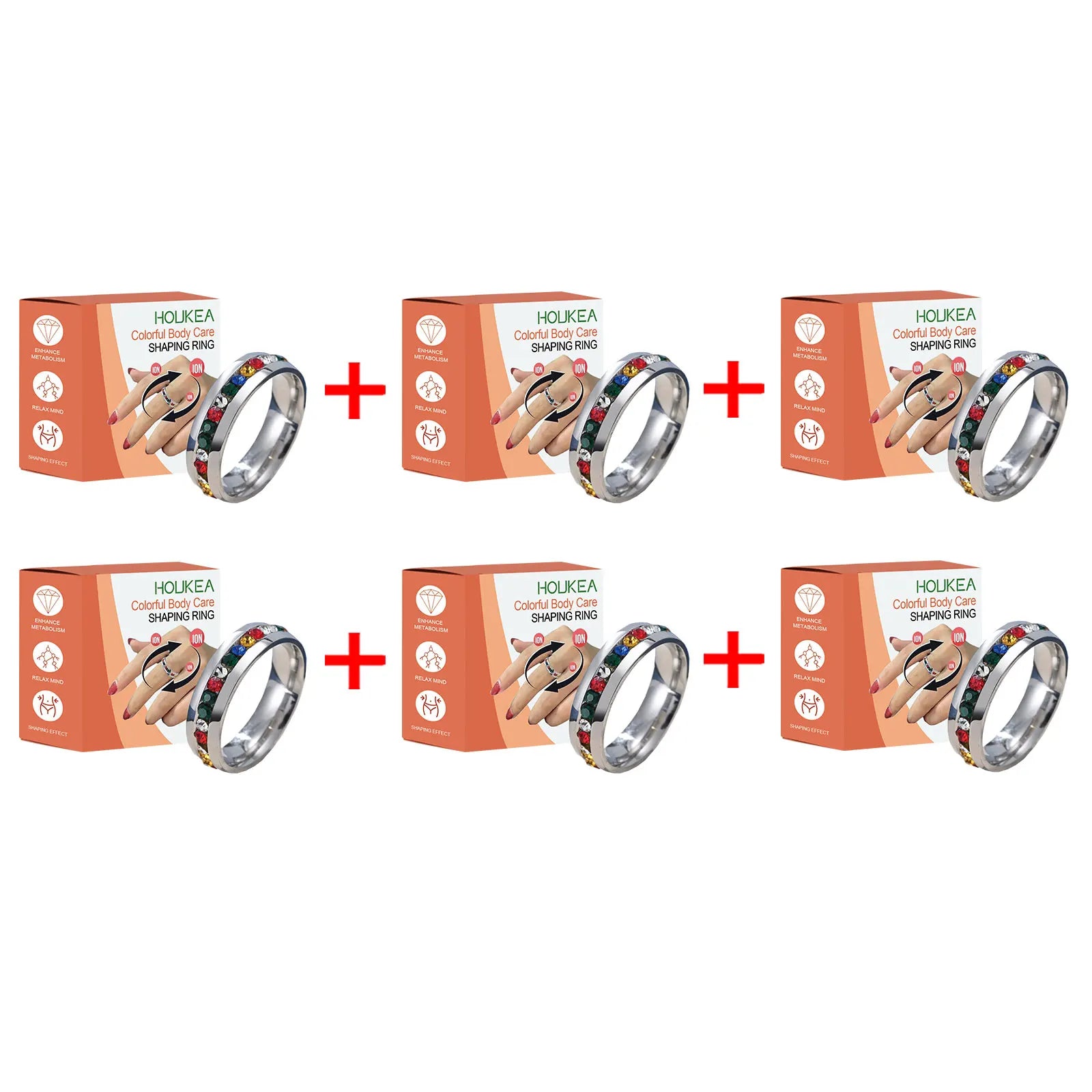 HOUKEA Slimming Ring – Blood Circulation & Body Shaper Slimming Wellness Ring Oasis Select 6pcs boxed
