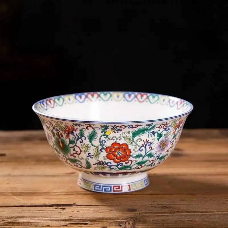 Jingdezhen Ceramic Bone Chinese Rice Porridge Bowl Soup Noodles Antique Bowl Oasis Select