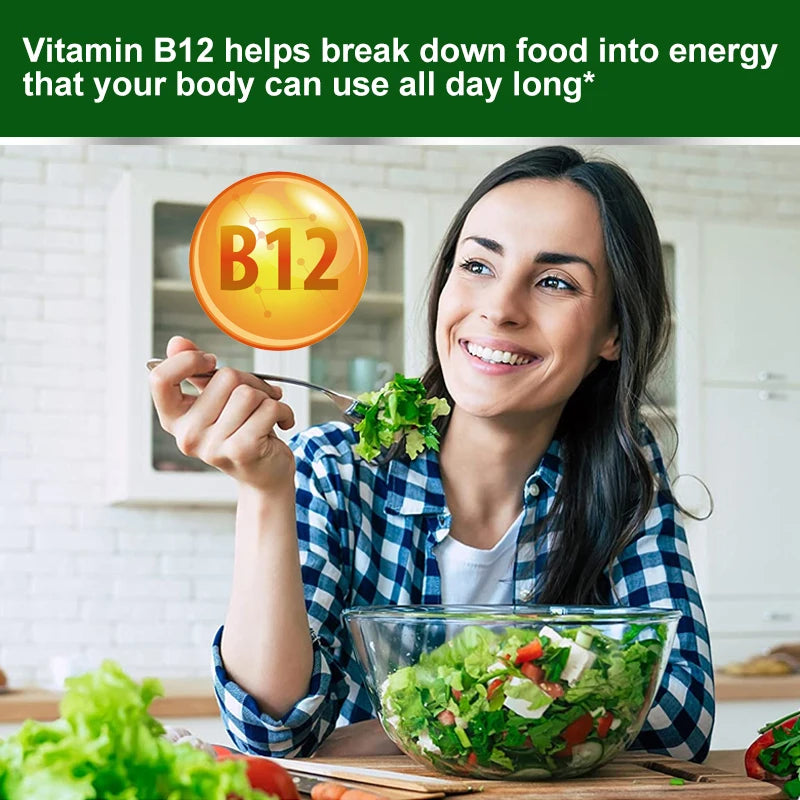 BEWORTHS 1000mcg Organic Vitamin B12 Capsules Support Cellular Energy Production, Brain and Nervous System Health 120PCS Oasis Select