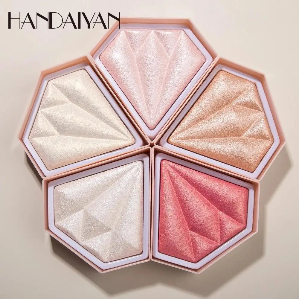 Handaiyan 5-Color Diamond Shimmer Highlighter Contour Palette