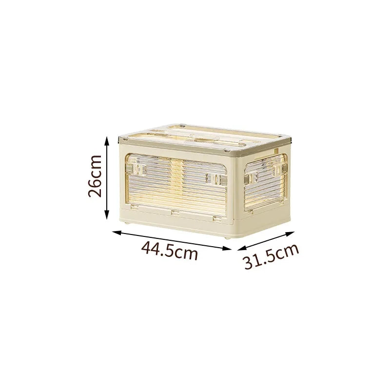 Cream wind folding storage box Bedroom multi-functional storage box Free stacking Large capacity transparent visual storage box Oasis Select Type G