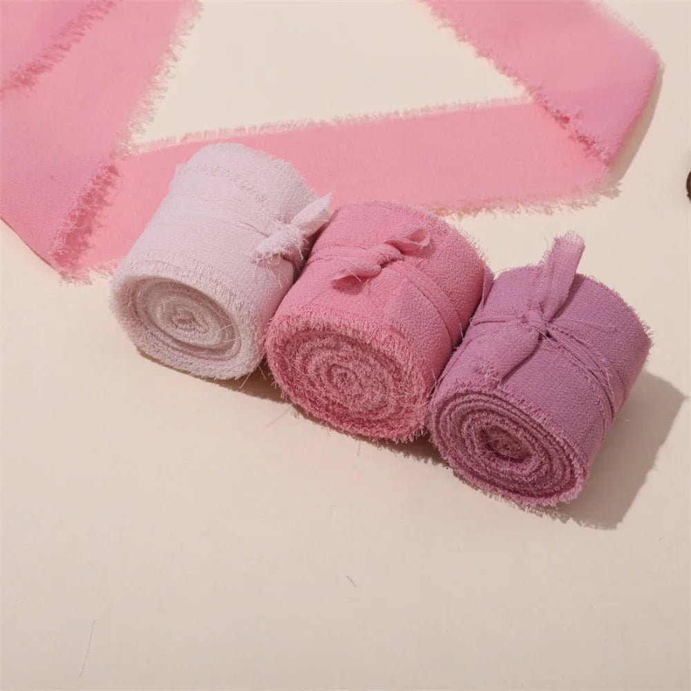 3-Roll Fringe Chiffon Ribbon 5m | DIY Wedding & Craft Décor