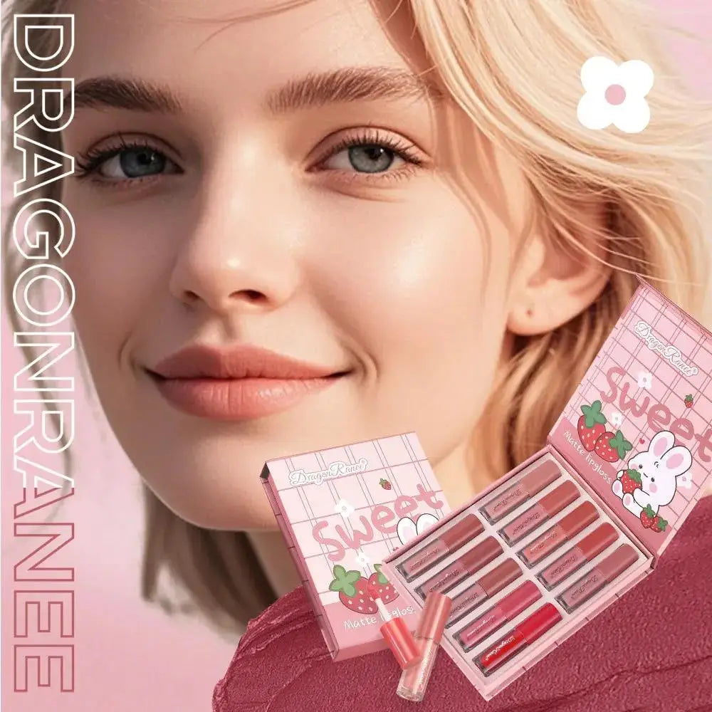 Dragon Ranee 10-Pc Matte Liquid Lipstick Set – Waterproof & Long Lasting