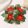 Christmas Candlestick Wreath Artificial Flowers Candle Ring Xmas New Year Table Decoration Candle Holder Garland Oasis Select B