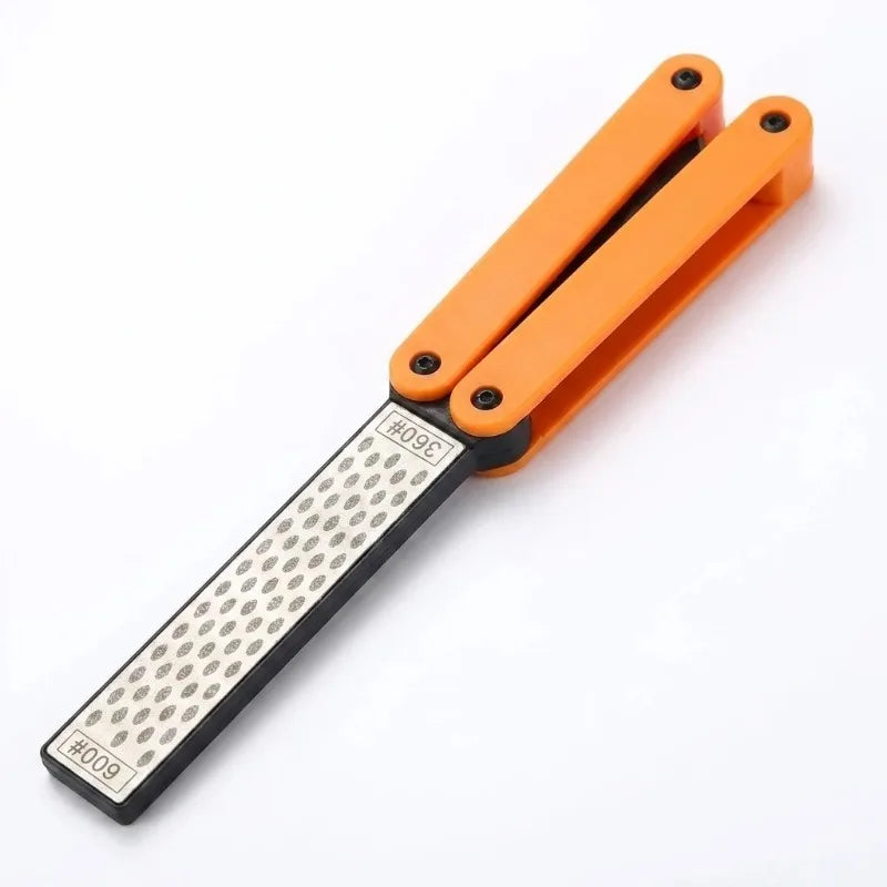 1PCS Portable Folding Pocket Knife Sharpener with Double Sided Diamond Sharpening Stone for Outdoor Use Oasis Select